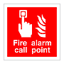 Fire alarm call point with text (Marine Sign)