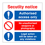 Security notice Authorised access only (Marine Sign)