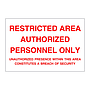 Restricted area (Marine Sign) 