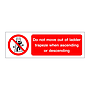 Do not move out of ladder trapeze when ascending or descending (Offshore Wind Sign)