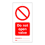 Do not open valve tie tag Pack of 10 (Marine Sign)