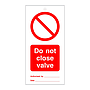 Do not close valve tie tag Pack of 10 (Marine Sign)