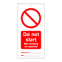 Do not start men working on machine tie tag Pack of 10 (Marine Sign)