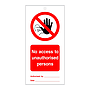 No access to unauthorised persons Tie Tag Pack of 10 (Marine Sign)