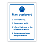 Man overboard instructions (Marine Sign)