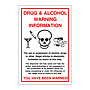 Drug & alcohol warning information (Marine Sign)