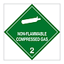 Hazard diamond Class 2.2 Non-flammable compressed gas white (Marine Sign)
