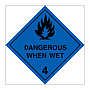 Hazard diamond Class 4.3 Dangerous when wet (Marine Sign)