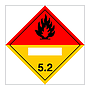 Hazard diamond Class 5.2 Organic oxides UN numbers display (Marine Sign)