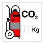 CO2 Wheeled fire extinguisher (Marine Sign)