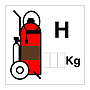 Halon wheeled fire extinguisher (Marine Sign)