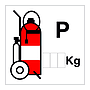 Powder wheeled fire extinguisher (Marine Sign)