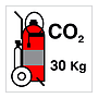 30kg Wheeled CO2 fire extinguisher (Marine Sign)