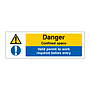 Danger Confined space Valid permit to work required sign