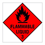 Flammable liquid Class 3 hazard warning diamond sign