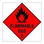 Flammable gas Class 2 hazard warning diamond sign