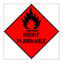 Highly Flammable Hazard Warning Diamond sign
