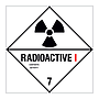 Radioactive 1 Class 7 hazard warning diamond sign