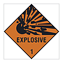 Explosive Class 1 Hazard Warning Diamond sign