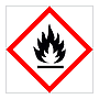 Flammable hazard warning diamond GHS label sign