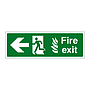 Fire exit NHS running man arrow left sign