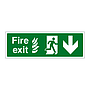 Fire exit NHS running man arrow down sign