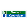 Fire exit keep clear sign