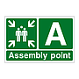 Assembly Point A with arrows sign