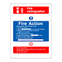 Fire action & fire extinguisher sign