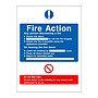 Fire action sign 6 point (No lift)