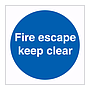 Fire escape keep clear sign