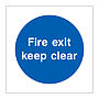 Fire exit keep clear sign