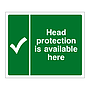 Head protection is available here sign