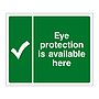 Eye protection is available here sign
