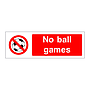 No ball games sign