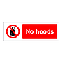 No hoods sign