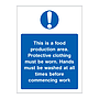 This is a food production area sign