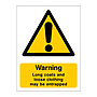 Warning long coats and loose clothing may be entrapped sign