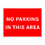 No parking in this area sign