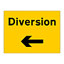Diversion Arrow Left sign