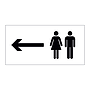 Toilet symbol with arrow left sign