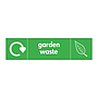 Garden waste with WRAP recycling logo & icon sign