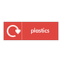 Plastics with WRAP Recycling Logo sign