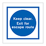 Keep clear Exit for escape route (Marine Sign)