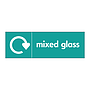 Mixed glass with WRAP recycling logo sign