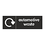 Automative waste with WRAP recycling logo sign
