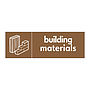 Building materials with icon sign