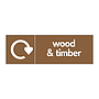 Wood & timber with WRAP recycling logo sign