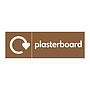 Plasterboard with WRAP recycling logo sign