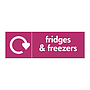 Fridges & freezers with WRAP recycling logo sign